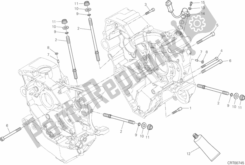 All parts for the 10a - Half-crankcases Pair of the Ducati Monster 1200 S 2017